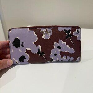 Kate Spade Margaux Continental Wallet – Burgundy Floral